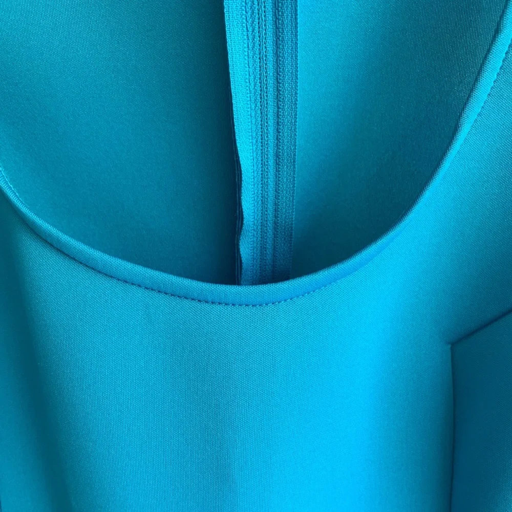 Sleeveless Fit and Flare Scuba Dress -french blue